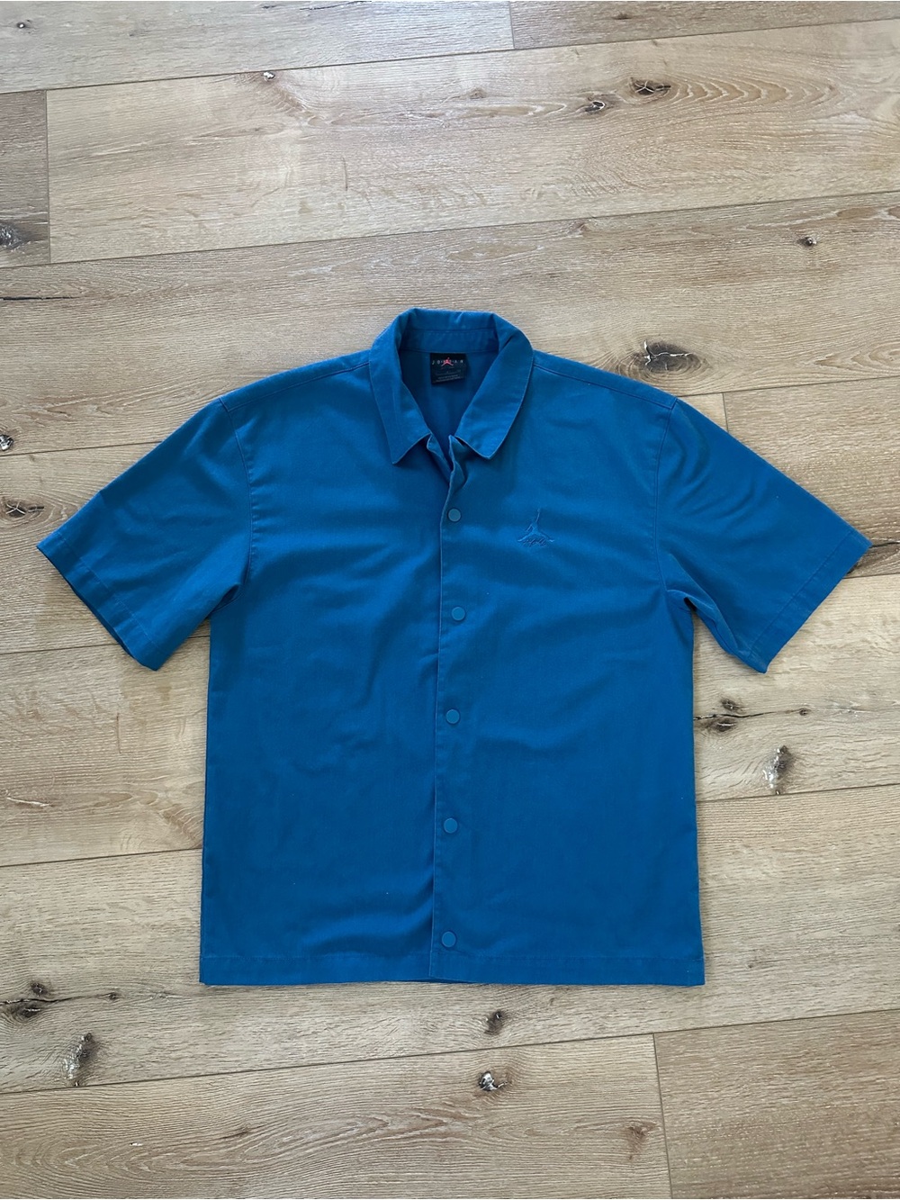 Air Jordan Essentials Blue Snap Button Shirt Streetwear Jumpman